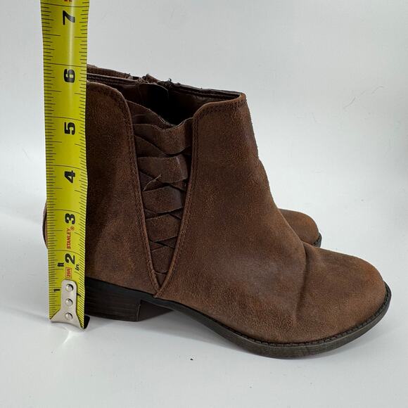 Carlos by Carlos Santana Brown Suede Ankle Booties 7M Western Boho Zip BERT - Picture 9 of 9